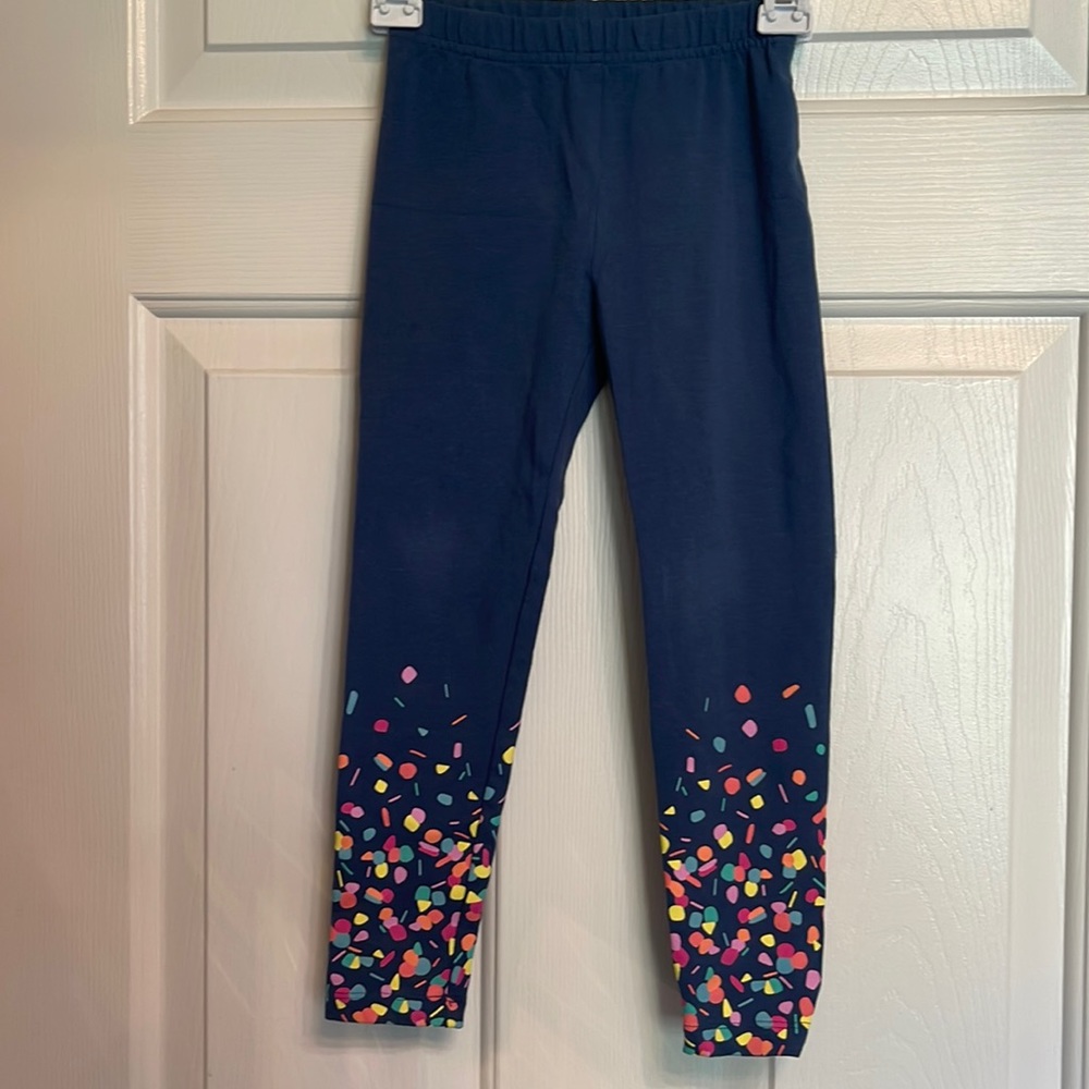 Lands End tough cotton blue confetti leggings